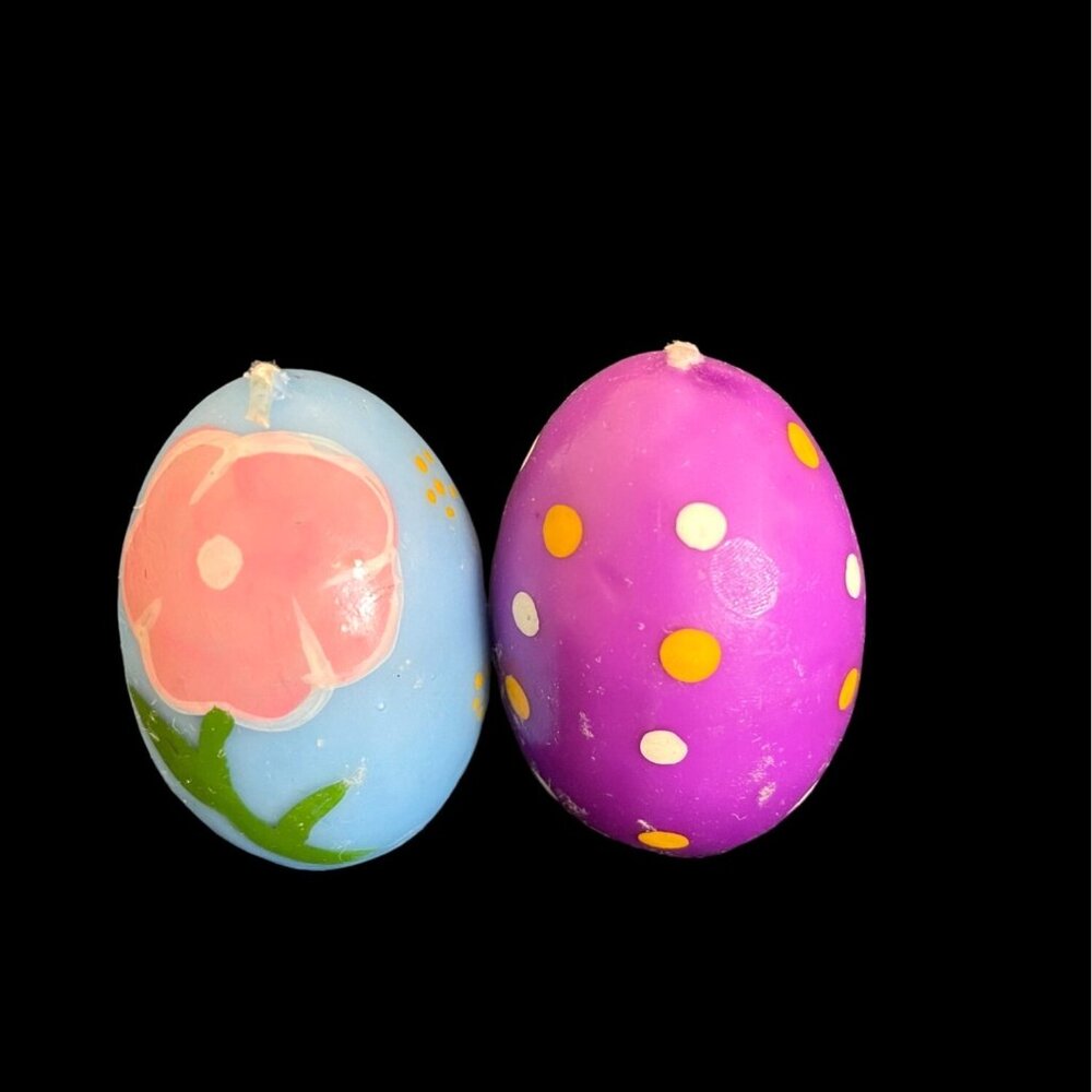 VTG Easter Bunny Rabbit Egg Wax Candle Holiday Spring Multi Color Red 10Pc Lot - Picture 4 of 8